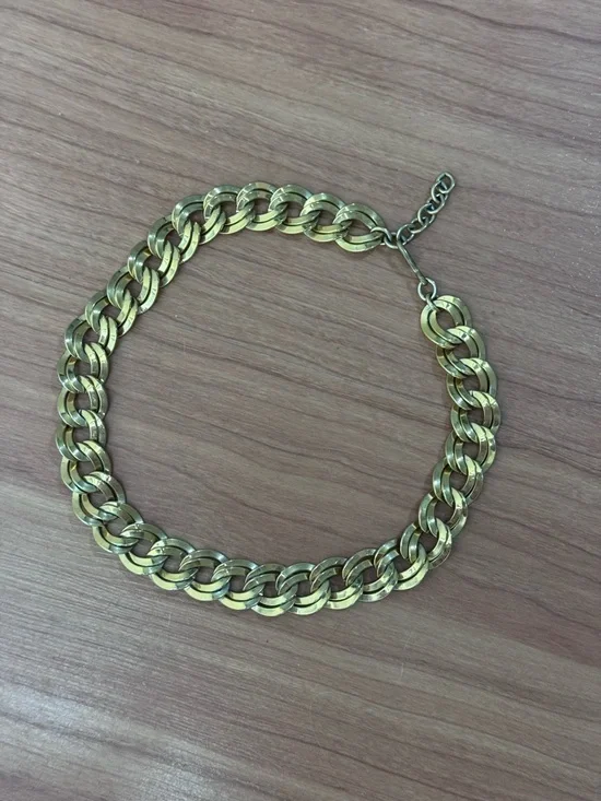 Vintage Monet Gold Tone Statement Necklace Chunky Link Chain - Picture 1 of 2